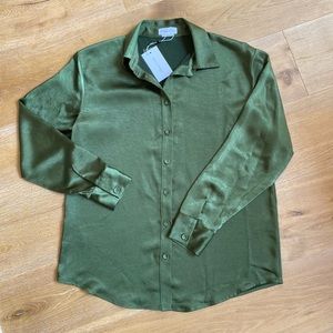 Lovers + Friends Olive Green Button Down